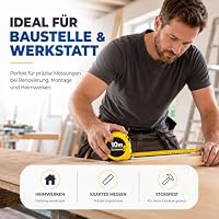Premium Bandmaß 10 Meter mit Halterung - robustes Maßband & Bandmass zum präzisen Messen mit Feststeller - Rollmassband & Massband mit Aufrollsystem – Ansicht 5