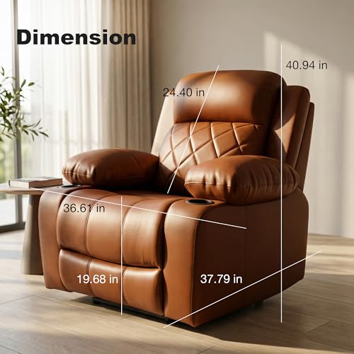 Image of S Craft Sofas Italian Genuine Leather(Body Touch) Single Seater Luxury Electric Recliner Sofa | Premium Comfort Modern Reclining Sofa for Living Room & Home Theater