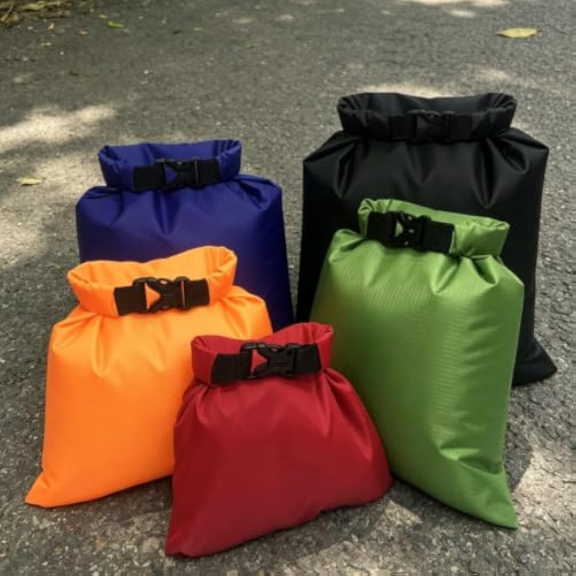 5 Pieces Waterproof Dry Bag Set, Lightweight Storage Pouch