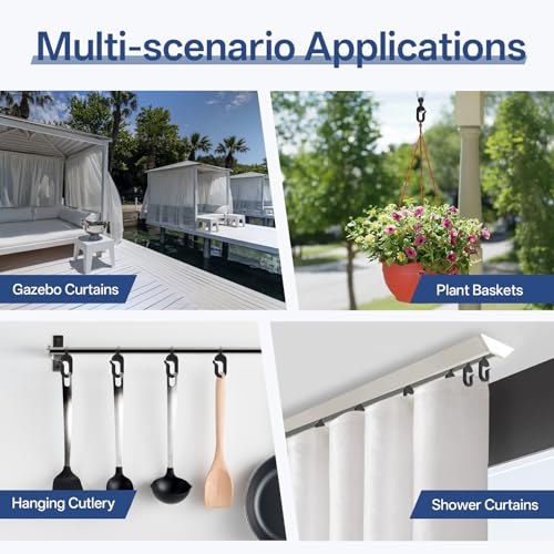 image for Ptwola 200PCS Plastic Hooks for Gazebo Curtains and Mosquito Netting, 