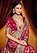 Elina fashion Women's Indian Ethnic Tussar Silk Paisley Print Saree with Unstitched Blouse (Bright Pink,Bright Pink Color)