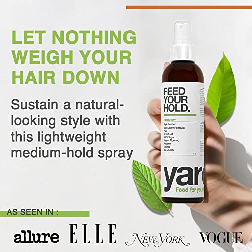 Yarok Natural Hair Spray Medium Hold - Vegan Hair Volumizer Spray With Rosemary Oil, Rice Extract, Vitamin E, C, & A - Non-Greasy & Travel Size Hairspray For Styling & Nourishing Locks - 8Oz #TOP1