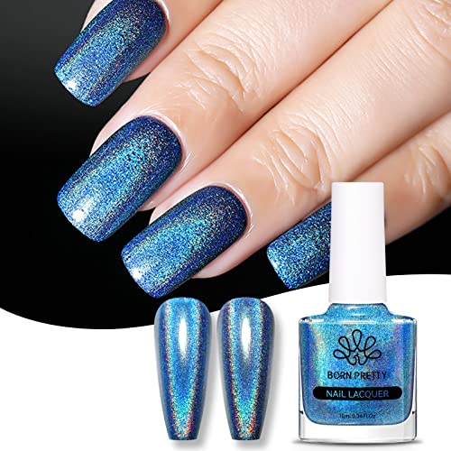 Born Pretty Glitzer Nagellack, Nagellack Regenbogen Shining Glitter Super Shine Nail Art Polish Blau