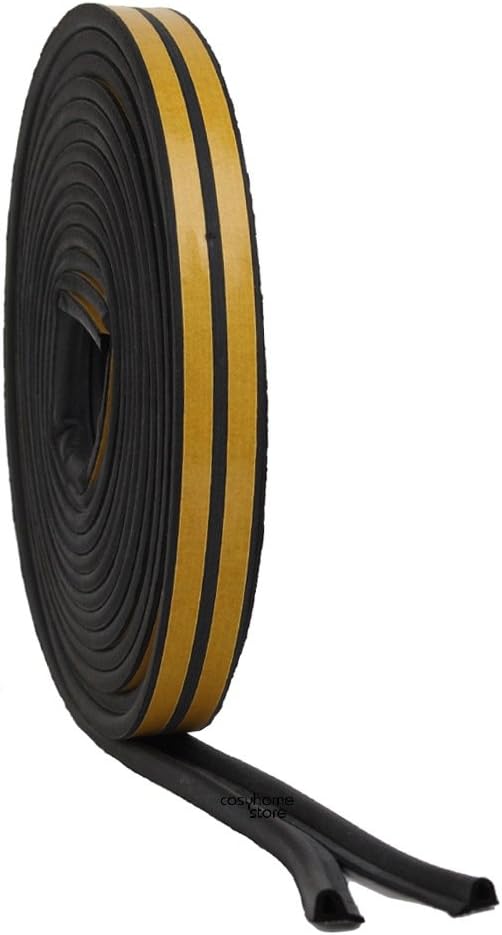 STORMGUARD 05SR034010MBL EPDM 'P' Profile SELF-ADHESHIVE Draught EXCLUDER Seal 10M Black
