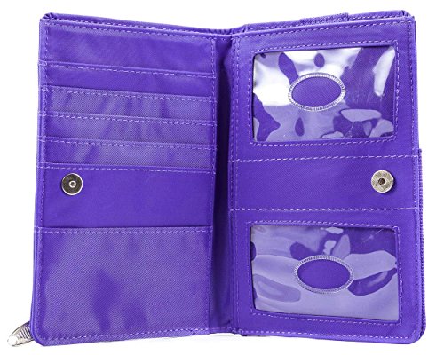 Big Skinny Women's Plus Size Myphone Bi-Fold Slim Wallet, Holds Up To 20 Cards, Purple #TOP5