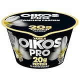 Oikos Pro Vanilla Yogurt-Cultured Ultra-Filtered Milk Product, 20 Grams of Protein, 0g Added Sugar, Just Delicious High Protein Snacks, 5.3 OZ Cup