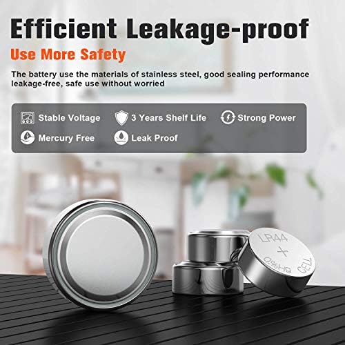 GutAlkaLi LR44 Battery Pack of 20  1.5V AG13 Batteries for Watches, Hearing Aids, Glucometer, Key Fobs and Small Electronics  Silver Oxide Chemistry Provides Stable Voltage and Long Lifespan
