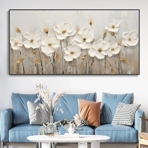 Toile 3D paysage abstrait avec texture florale 40x80 cm sans cadre