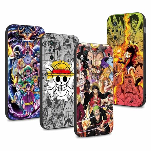 PBNDJVG 4 Pièces Coque pour Xiaomi Redmi Note 10 Pro(4G)/10 Pro Max 6.67'', Animé Luffy Zoro Gear 5 Sun God Nika avec Protection Caméra Etui Housse de TPU Silicone Mince Anti-Rayures Antichoc Case