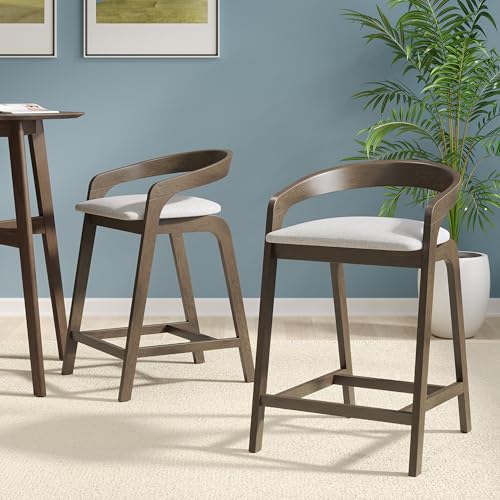 Merax Butaco Rubberwood 25.25 pulg con Reposapiés Set de 2 Diseño Moderno miniatura 3