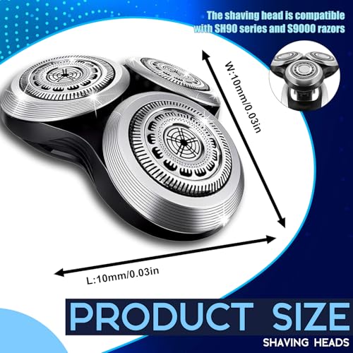 Kompletter Ersatzrasierkopf für Philips Series 9000, Sh90 Ersatzscherkopf FüR Rasierer Serie 9000, SH90 Scherkopf Kompatibel mit Series 9000, Serie 9000 S9911 S9731 S9711 S9511 S9111 S9031 S9988