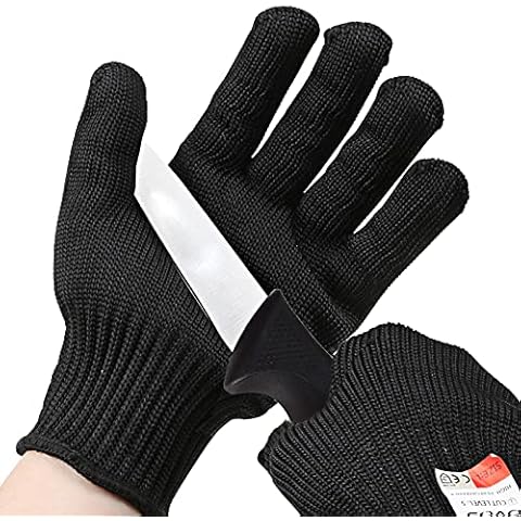 OVOS Work Gloves Stainless Steel Wire Mesh Gloves Cut Resistant, Safety Work gloves Anti-Slash Cut Static Resistance Protect Gloves - Resistant Level 5 Cut Protection Cover