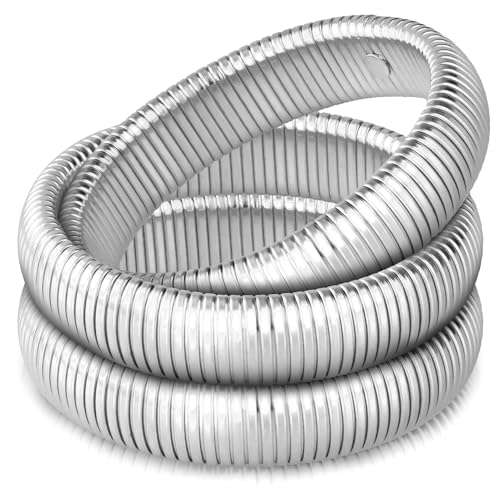 Gold Bangle Bracelets for Women Chunky Stretch Bracelet Set Stackable Bangles 14K Gold Plated Stainless Steel 10mm 16mm 20mm