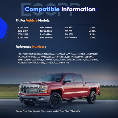 Image of ECCPP AC Compressor Fit for Chevrolet Camaro 2.0L 2016-2023 | Fit for Cadillac ATS CTS 2.0L 2013-2019 Fast Cooling AC Compressor with Clutch Low Vibration Fuel Efficient