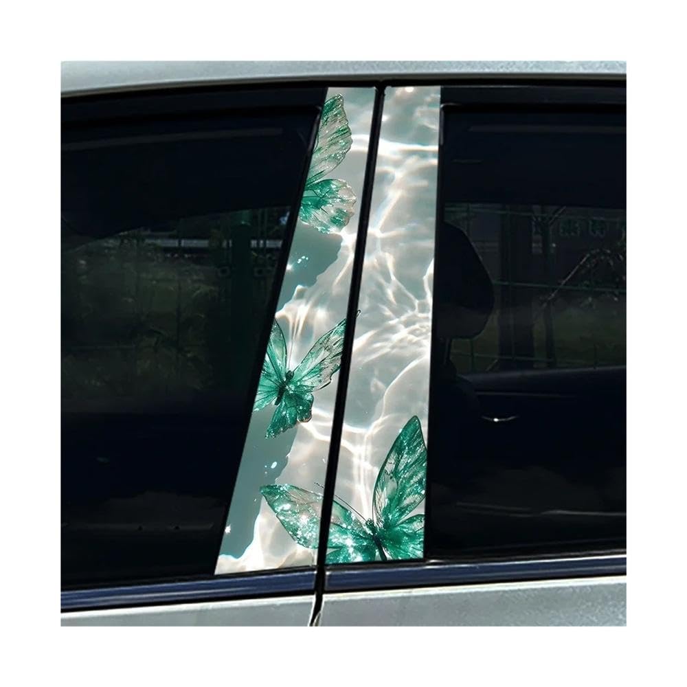 Bertdcx L Butterfly Car Stickers Diy Car B-Pillar Cover Scratches Pet Decals Auto Parts(,1Pcs)