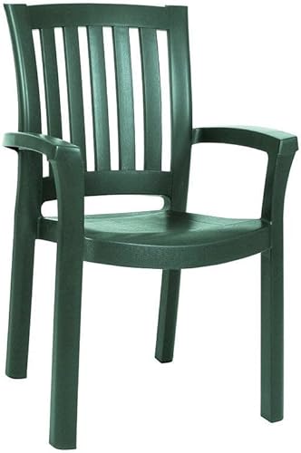 Compamia Sunshine Resin Patio Dining Arm Chair in Green (Set of 4)