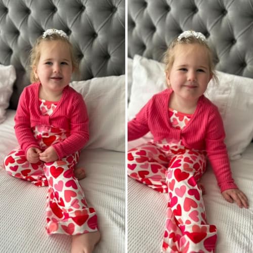 Image of HIHA Girls Sleeveless Jumpsuits Outfit Long Sleeve Twist Front Tops Romper Clothes Set Size 4-12