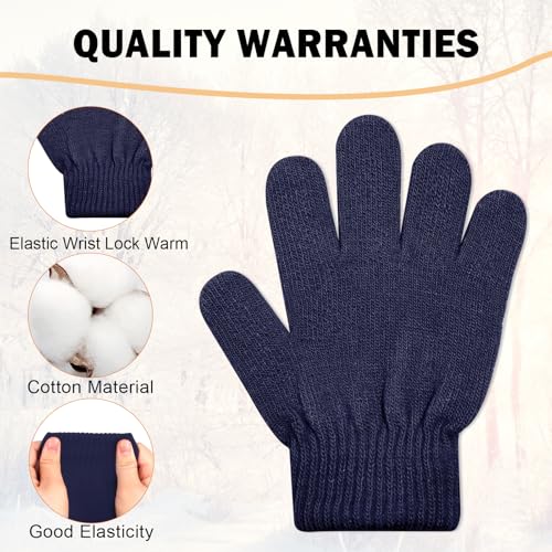 Image of ONESING 12 Pairs Kids Gloves - Warm Knitted Winter Gloves Bulk for Girls Boys | Children Gloves Designed for Cold Weather