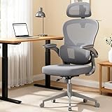 GXTRACE オフィスチェア 椅子 デスクチェア ゲーミングチェア ハンガー搭載 可動式独立型ランパーサポート 跳ね上げ式アームレスト 3Dヘッドレスト 通気性メッシュ パソコンチェア (Gray)