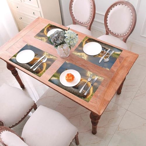 Set de table antidérapant PVC renard protège table de la chaleur - 6