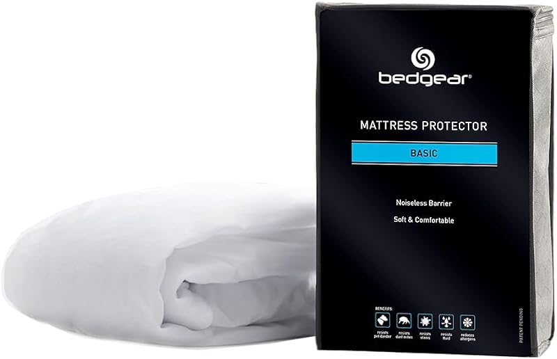 Bedgear Basic Mattress Protector –Waterproof Mattress Cover for College Dorm Beds - Lightweight, Breathable & Noiseless Mattress Pad - Machine Washable Bed Protector for Stain Protection - King