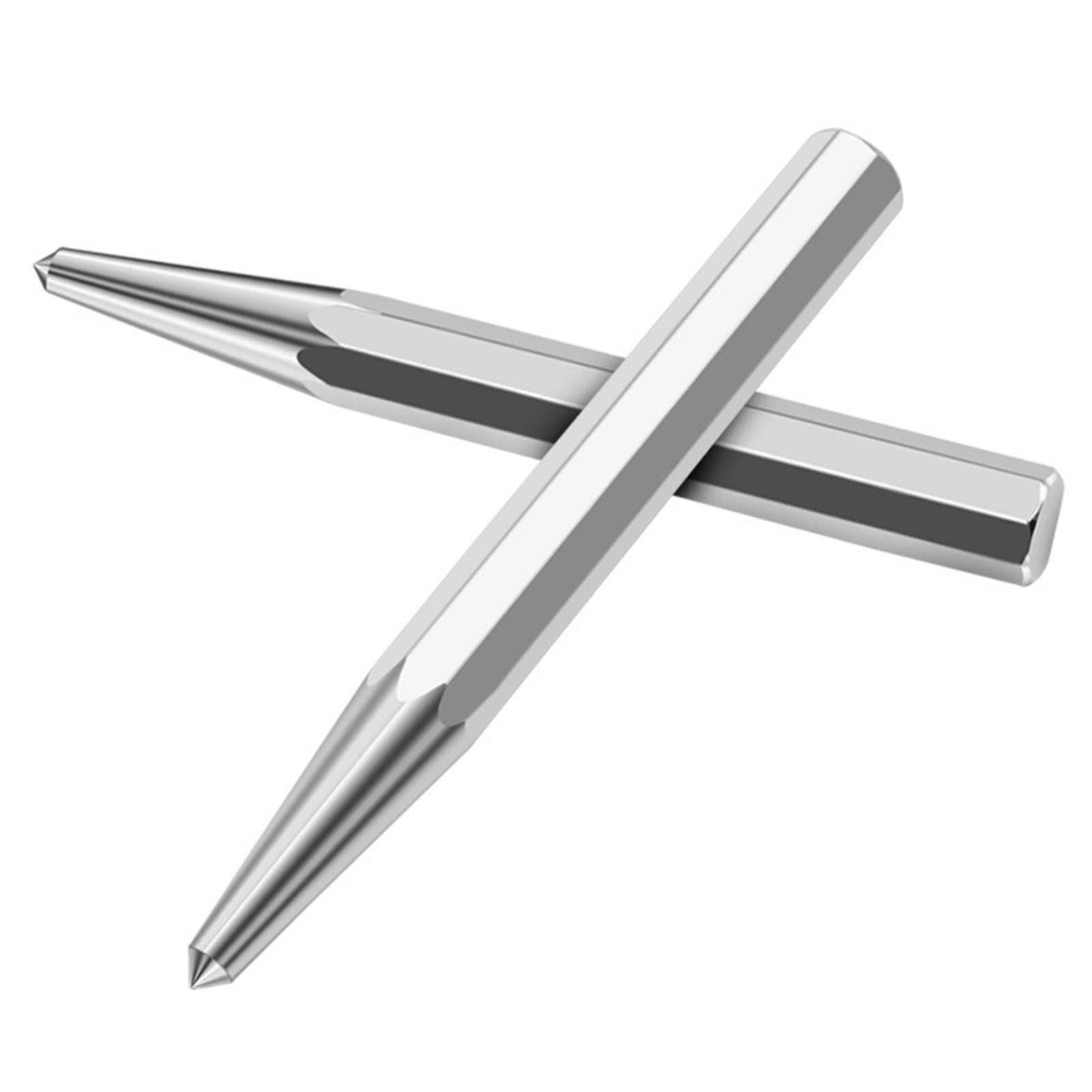2 Piezas Puntero de Centro Automático Punzón de Posicionamiento Herramienta de Marcado Mango Moleteado Antideslizante Aleación de Cromo Aluminio, 2 piezas