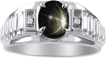 RYLOS Men's Gold Plated Nugget Ring With Diamonds & Black Onyx - Sterling Silver, Sizes 8-13, Designer Jewelry