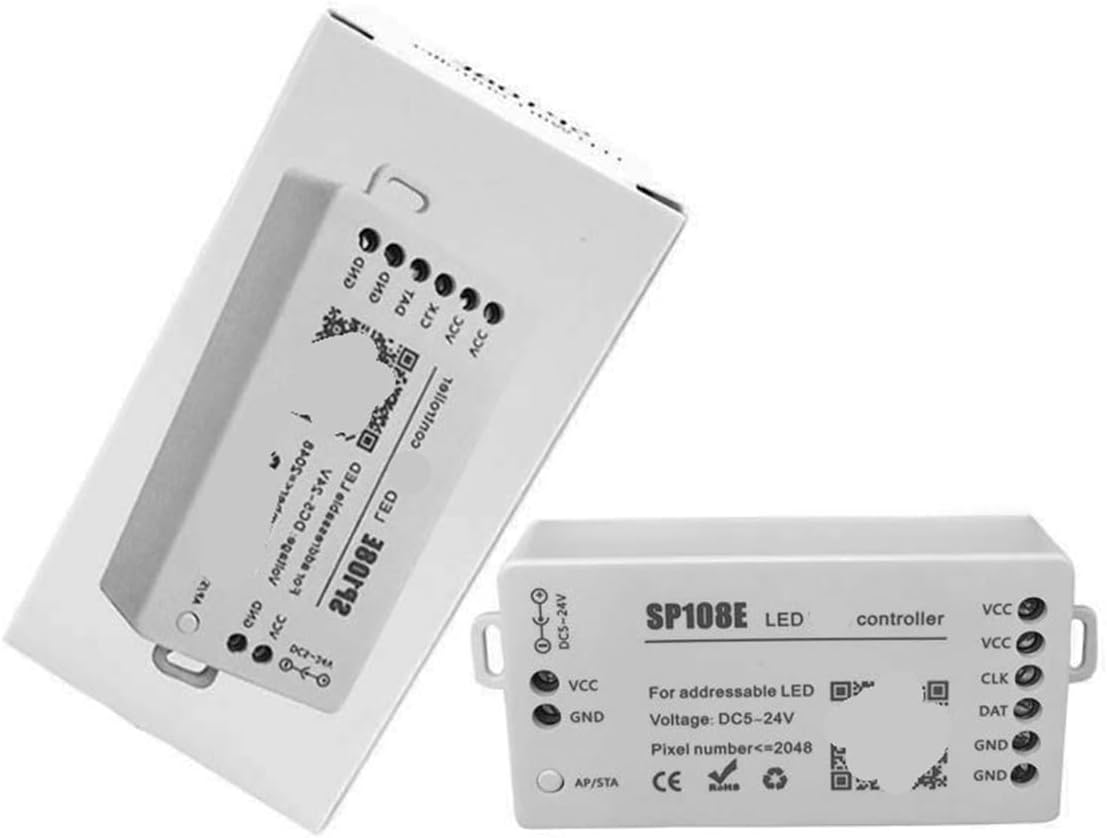 DC5-24V SP108E controller for 3-pin 4-pin 5050 RGB LED strips, WHITE