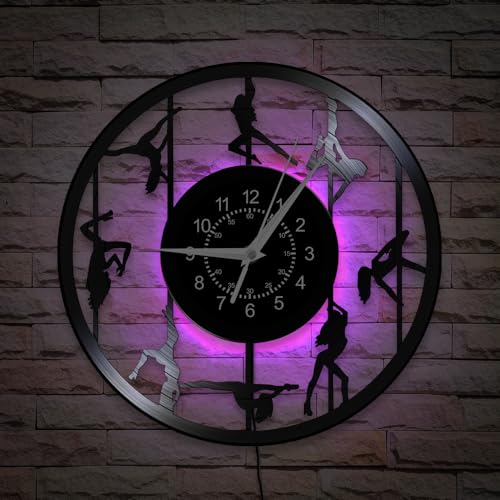 Reloj de pared analógico con luces LED y diseño moderno