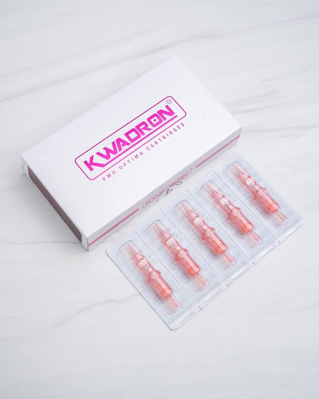 Kwadron PMU Optima Cartridge Needles - 25/1RLLT (0.25mm Long Taper Round Liner) Professional Permanent Makeup Supplies - 10 Pack