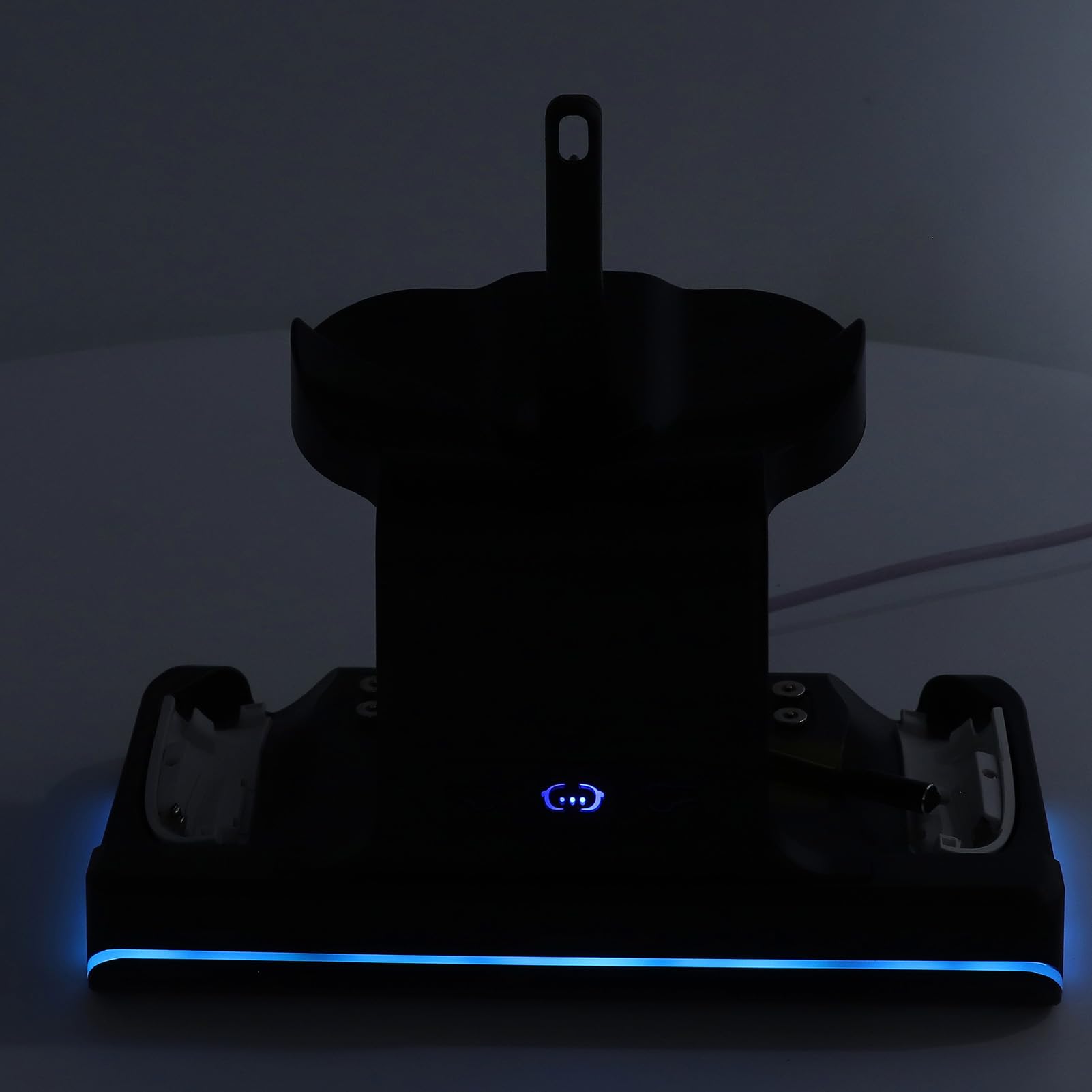 BONKZEBU Supporto di Ricarica per Controller VR Luce RGB, Stazione di Ricarica per Controller per Visore VR con 2 Batterie Ricaricabili, Supporto di per per Visore (Nera)