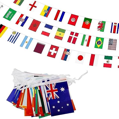 190 Ft 200 Countries String Flags Vibrant International Bunting Banners for Party Decorations, School Events Sports Clubs, and Grand Openings Cover
