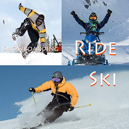 ANSMIO Ski Goggles, Pack of 2 Snowboard Goggles with Anti Fog Glare Extended Adjustable Strap, Snow Goggles for Kids, Youth, Men, Women, Motorcycle Goggles, Windproof, UV Protection for Outdoor Sports - Thumbnail 5
