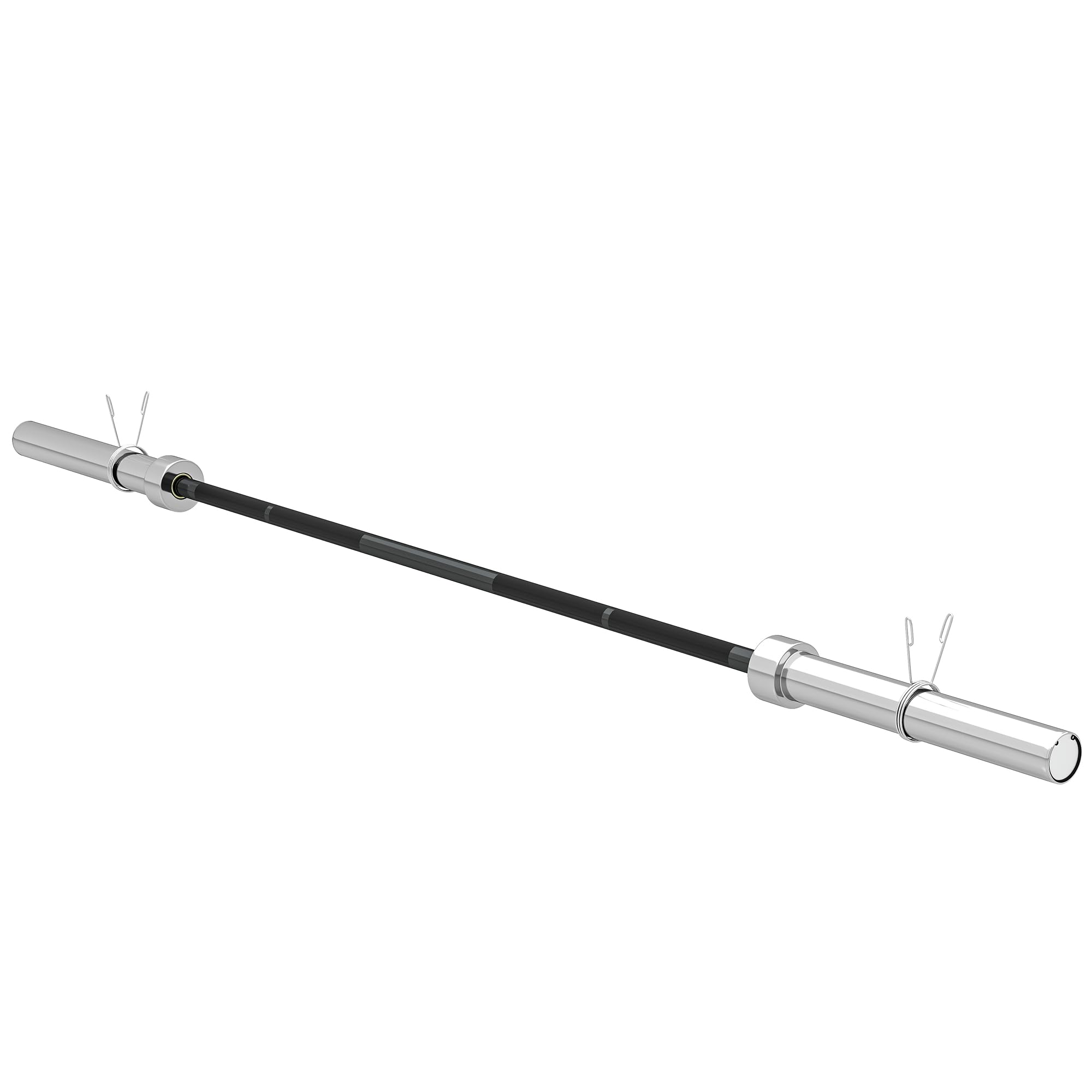 SPORTNOW Barre d'haltères 15 kg en acier 180 cm Ø50 mm avec 2 pinces Charge 200 kg Barre de musculation pour disques Ø5 cm Fitness Training