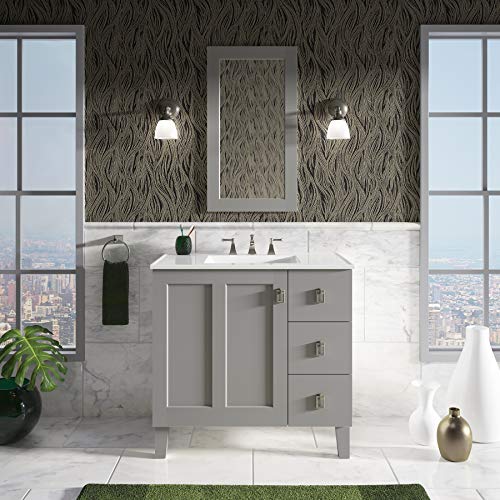 Kohler K-99533-Lgr-1Wt Poplin Bathroom Vanity In Mohair Grey, Solid Wood #TOP1
