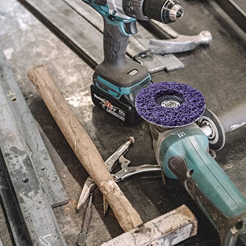 Mornajina 10 Packs 4-1/2" X 7/8" Strip Discs Stripping Wheel For Angle Grinders, Paint Removal Disc, Rust Stripping Wheel, Remove Scaling And Oxidation(Purple) #TOP6
