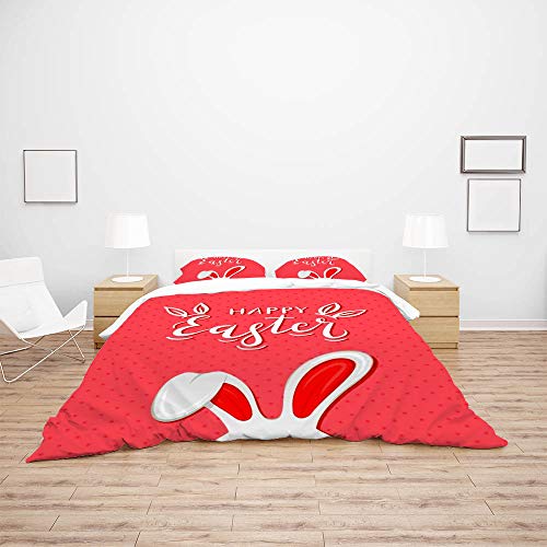 Housse de couette ultra douce et légère en microfibre rouge CHEHONG - 4