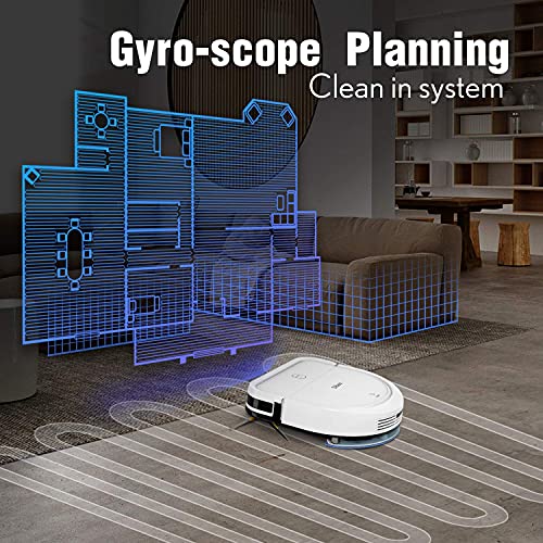 dibea Aspirateur Robot Navigation Intelligente avec Fonction d'essuyage Gyroscope Sols Durs Poils d'animaux 60dB Silencieux Auto-Chargement Anti-Chute Anti-Collision D500-A Plus - Image 4