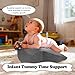 Funpkoser Tummy Time Prop for Infants | Baby Gas and Colic Relief with Memory Foam Support | for Neck, Shoulder & Body Development | Machine Washable Cover - Grey