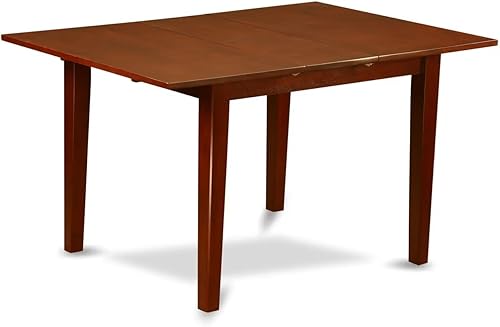 Miniatura 5 de East West Furniture PSML6D-MAH-W - Juego de mesa de comedor moderno de 6 piezas que contiene una mesa rectangular de madera con hoja de mariposa y 4