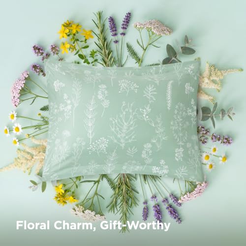 Image of Bedsure Full Comforter Set - Sage Green Bed Set, 3 Pieces Cute Floral Bedding, 1 Soft Reversible Botanical Flowers Comforter and 2 Pillow Shams
