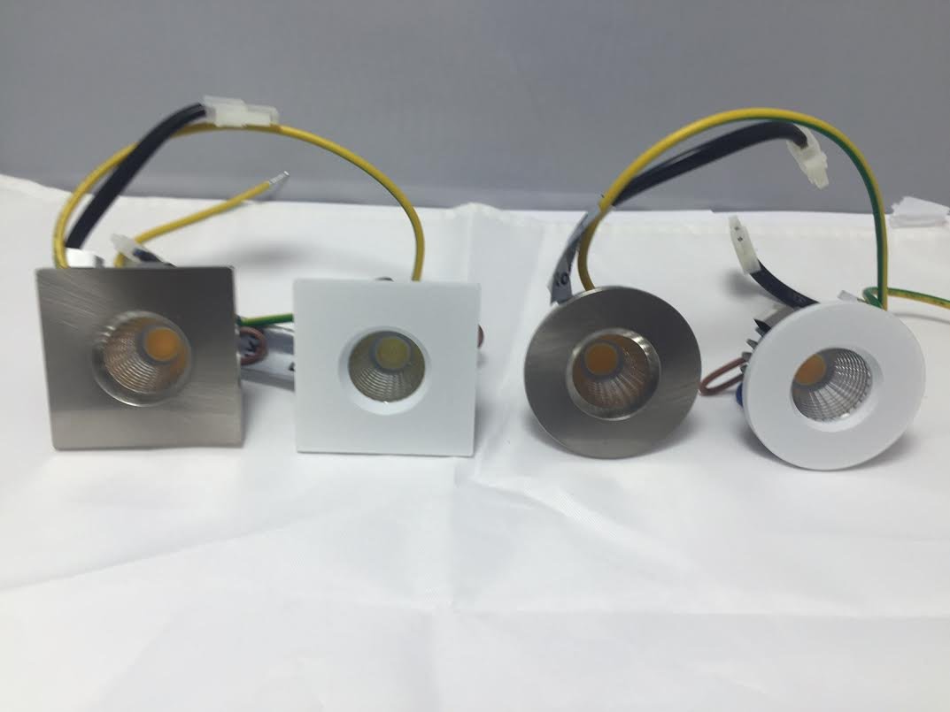 UKEW 3W MINI LED Downlight Spotlight Universal Warm White Round OR Square (Square White (Warm White 3000K))