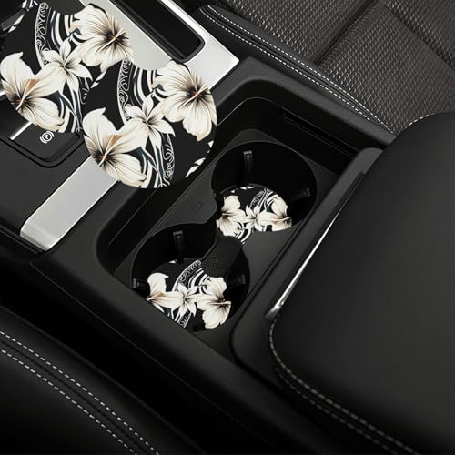 Portavasos para carro, 2 piezas, negro y blanco miniatura 1
