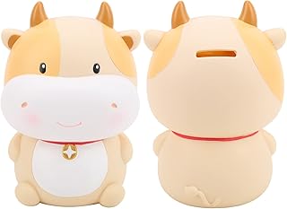 Mała Skarbonka, Słodkie Dzieci Skarbonki żółta Kreskówka łydka Skarbonka Mini Wygaszacz Monet Słoik na Monety Dom Kawaii Skarbonka Dekoracja Wnętrz do Szafki na Książki