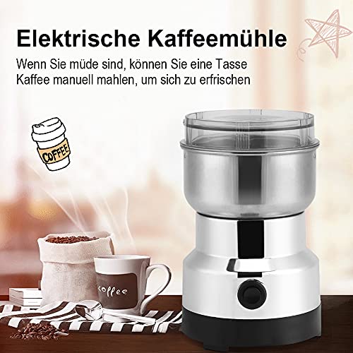 220V-240V-elektrischer Kaffeemühle Kaffeemaschine Edelstahl Gewürzmühle Coffee Grinder aromaschonendes Scheibenmahlwerk… – Bild 5