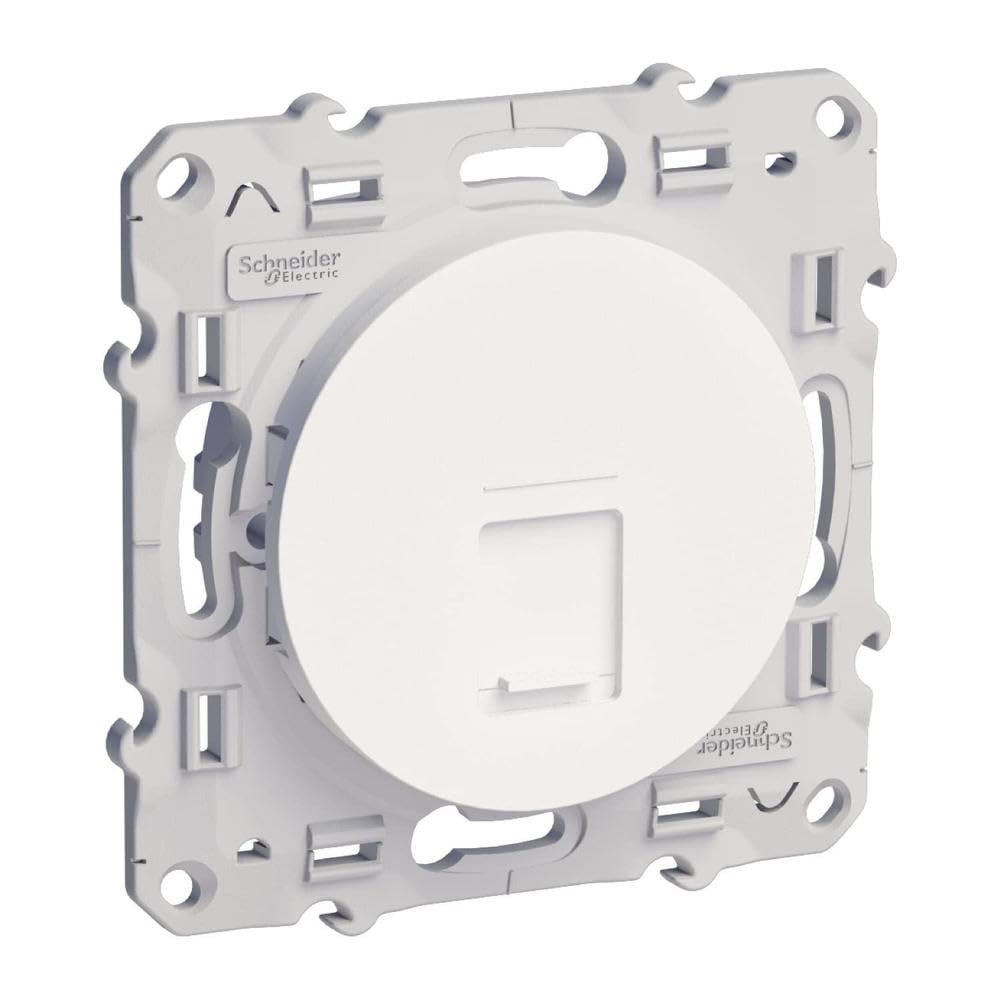 Schneider Electric - Odace, gniazdo RJ45 białe, klasa 1 (telefon + komputer) kat. 6 UTP, śruba - S520475