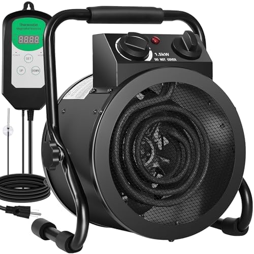 Forced Air Greenhouse Heater – Which 5 Will Transform Your Space? 5 Greenhouse Heater with Thermostat, Large Size, 1500W Electric Heater, Fast Heating, Overheat Protection, Auto Temperature Control with Digital Display, for Winter Plants and Grow Tent