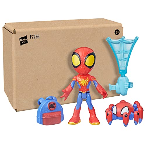 Spidey and His Amazing Friends Web-Spinners Spidey 4-Inch Action Figure with Accessories, Web-Spinning Accessory, Marvel Toys for Kids, Ages 3 and Up - Thumbnail 3