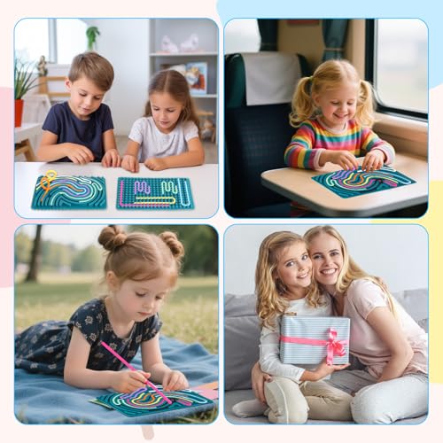 PEGRAUFC Sensory Activity Board, Silikon Sensorik Activity Board Mit Reisetasche & 24 Silikonstreifen, Doppelseitiges Sensorik Spielzeug Sensorisches Spielzeug Für Stress Angst Autismus