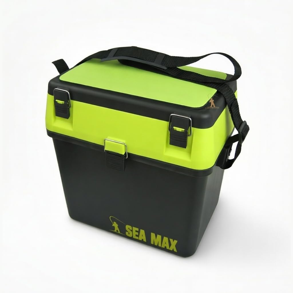 Roddarch SEA MAX Sea Fishing Seat Box: Heavy Duty 18 Litre ABS Storage with 4 Tackle Boxes and 20 st Capacity